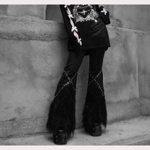 Hairy Punk Gothic Bell-Bottoms Pants by Blood Supply (BSY67)